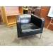 Ikea Klappsta Black Leather Arm Chair with Chrome Base